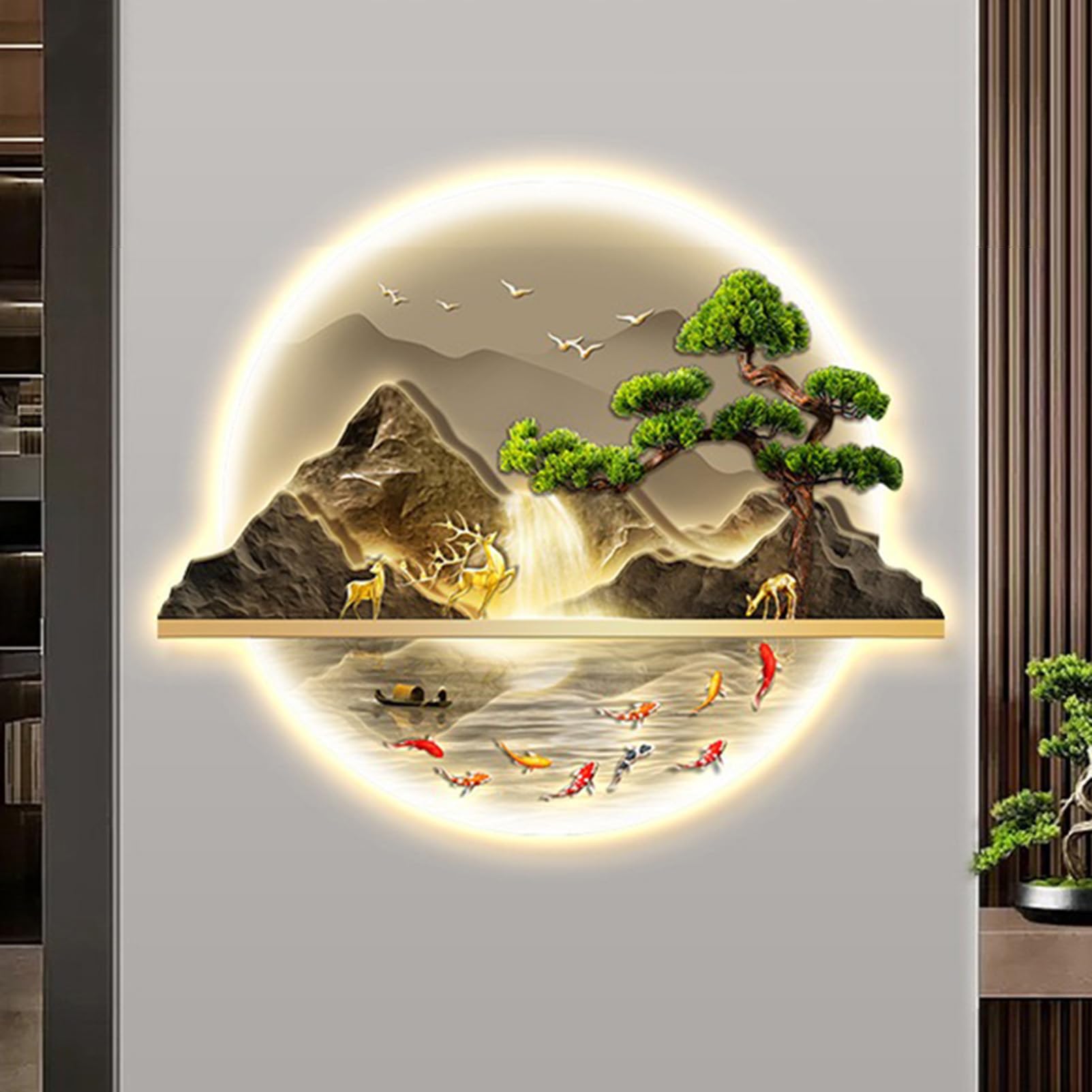 Amazon.com: Wall Sculptures 3D Wall Art Decor Lamp, Oriental Decor